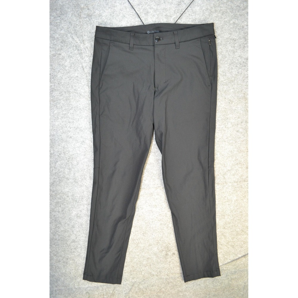 Lululemon Commission Pants Mens 32 Black Slim Fit Athletic Stretch‎ Warpstreme